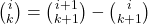 \binom{i}{k}}=\binom{i+1}{k+1}}-\binom{i}{k+1}}